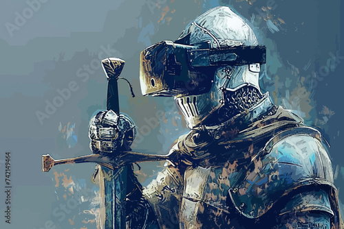 Knight Armor using VR Glasses