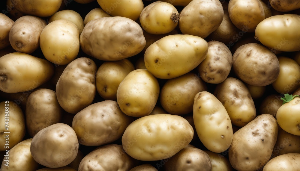 A bountiful harvest of fresh potatoes A bountiful harvest of fresh potatoes