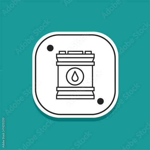 Oil barrel icon line in flat. Stock vector.