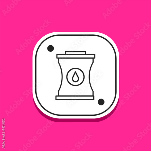 Oil barrel icon line in flat. Stock vector.