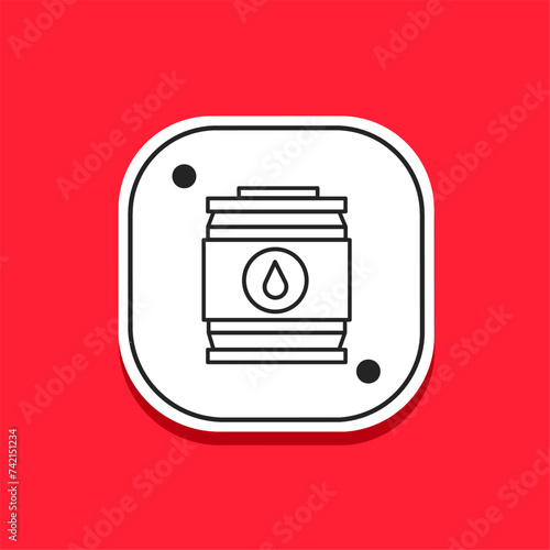 Oil barrel icon line in flat. Stock vector.