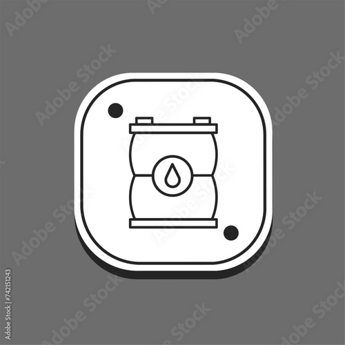 Oil barrel icon line in flat. Stock vector.