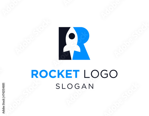 The logo design is about Rocket and was created using the Corel Draw 2018 application with a white background.