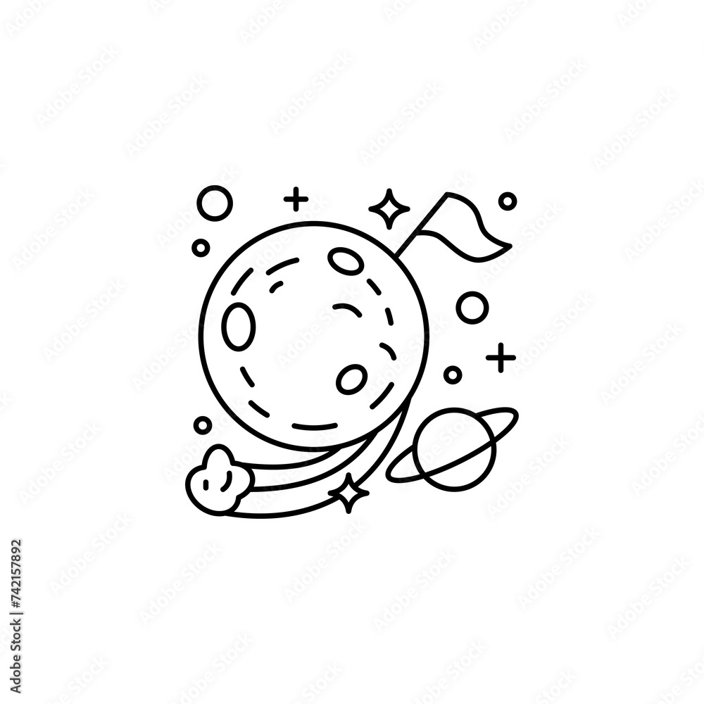 Obraz premium space objects icon, shape, logo, design, symbol