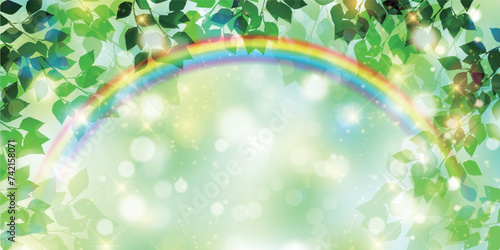 新緑　葉　風景　背景	