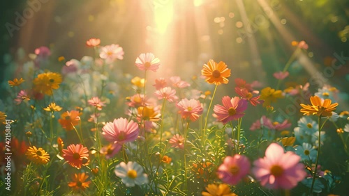 Flowers in the spring sunshine