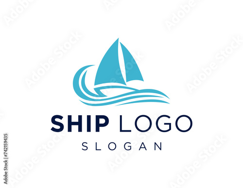 The logo design is about Ship and was created using the Corel Draw 2018 application with a white background.