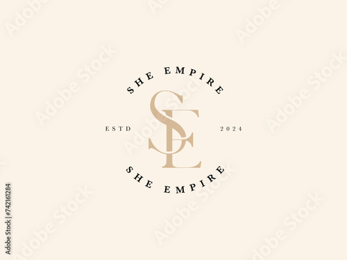 Letter Logo Luxury. Art Deco style logotype design for luxury company branding. Premium identity design. Letter SE