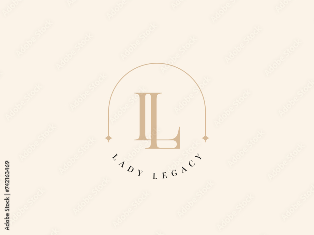 Letter Logo Luxury. Art Deco style logotype design for luxury company branding. Premium identity design. Letter LL