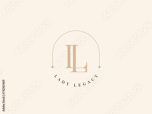 Letter Logo Luxury. Art Deco style logotype design for luxury company branding. Premium identity design. Letter LL