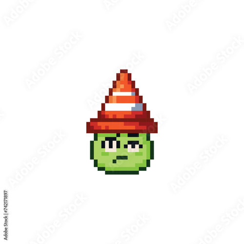Monster with doubtful face, pixel art character
