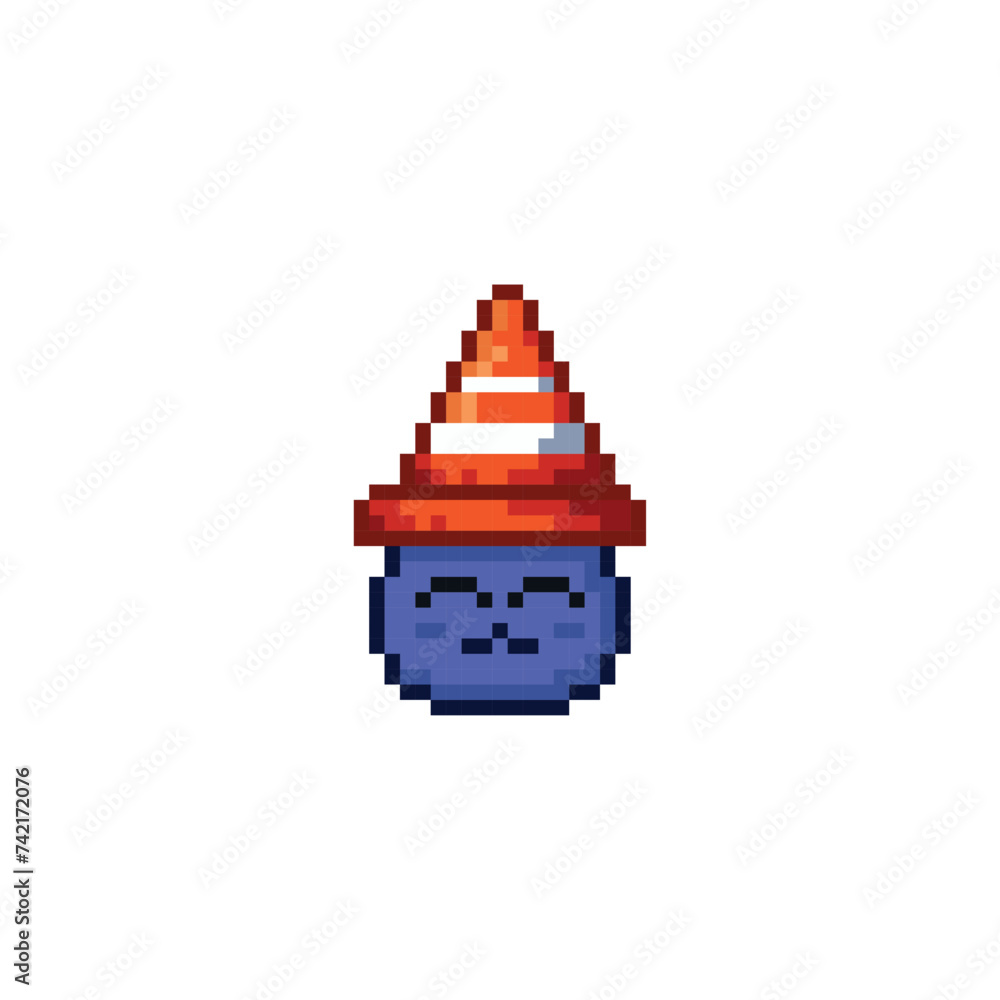 Fototapeta premium Adorable monster, pixel art character