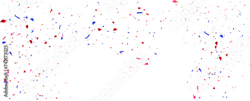 Colorful confetti falling randomly. Abstract dark background with explosion particles. can be used for greeting card, cover, poster, card, carnival, holiday, celebration. Vector illustration