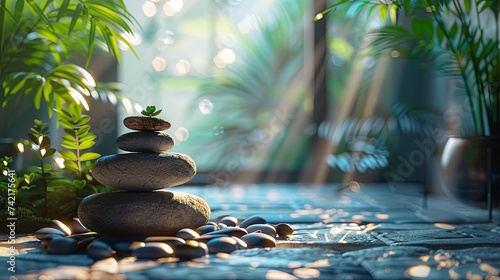 Zen Stones by the Water  Spa Relaxation with Nature s Beauty