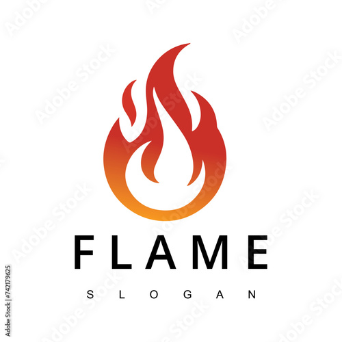 Fire Flame for Burn Gas Oil Company or Barbecue BBQ Grill logo design