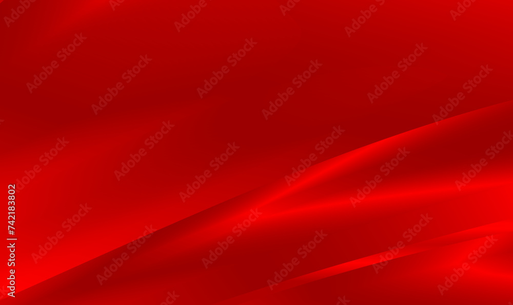 Red silk abstract shapes with luxury background. Red metal satin fabric silky wave background. Red luxurious background for celebration, ceremony, event, invitation card, advertising. Premium Vector. - obrazy, fototapety, plakaty 