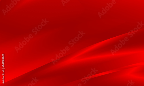 Red silk abstract shapes with luxury background. Red metal satin fabric silky wave background. Red luxurious background for celebration, ceremony, event, invitation card, advertising. Premium Vector.