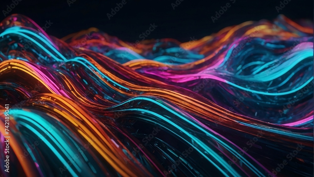 Neon Dreams Futuristic 3D Abstract Lines Multicolored Abstract Background with Lines Neon Dreams Futuristic 3D Abstract Lines Multicolored Abstract Background with Lines