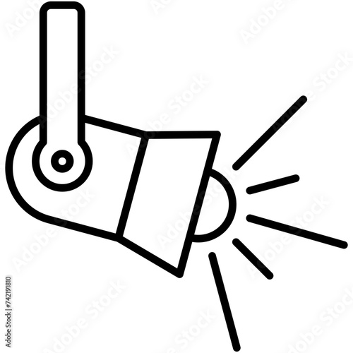 Spotlight Icon. Stage Light Spot Pictogram Graphic Illustration. Isolated Simple Line Icon For Infographic, App and Web Button.