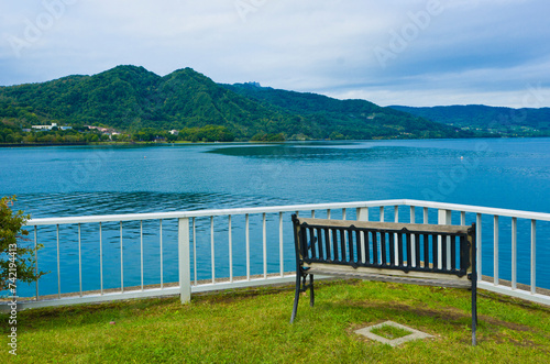 Scenery of Lake Toya and Mt. Yotei at Toyako onsen in Hokkaido  Japan.