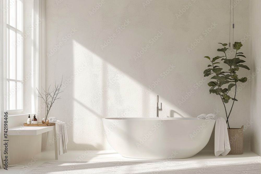 Fototapeta premium bathroom interior with bathtub