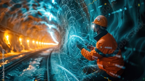 The engineer meticulously designed a tunnel to connect two cities, seamlessly integrating it into the intricate transportation infrastructure of the region.