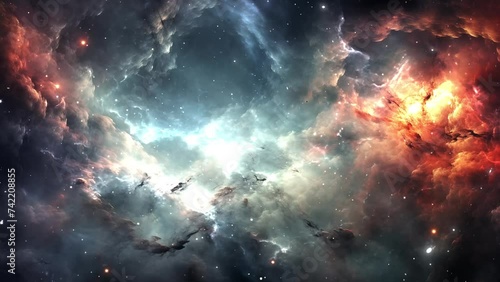 nebulaic mirage a breathtaking astrophotography image. space background illustration. seamless looping overlay 4k virtual video animation background 
