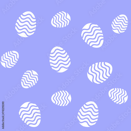 Easter eggs seamless patterns. Vector line pattern on the background