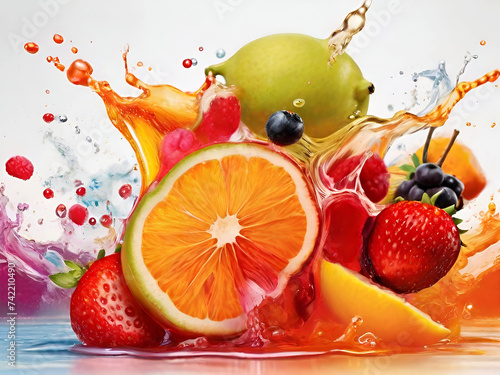 fruits and juice whirl. photo