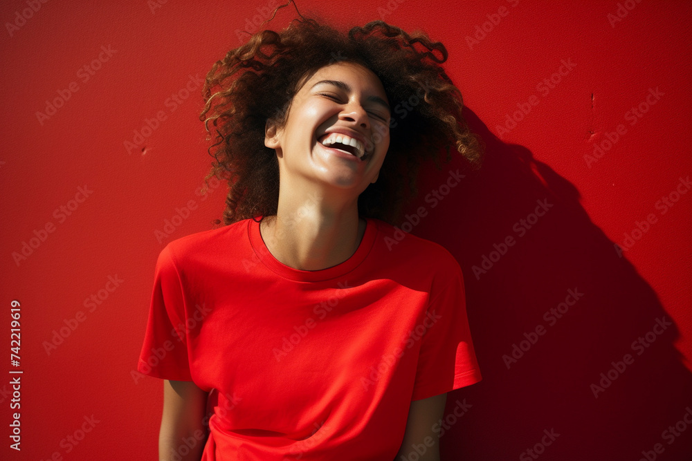 Young woman wearing tee shirt Young woman wearing tee shirt