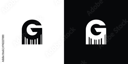 Unique and modern G barcode logo design