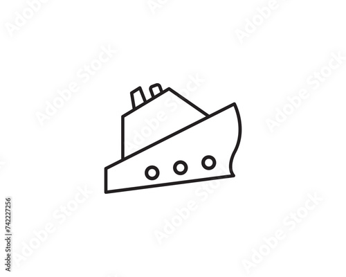 Cruise ship icon vector symbol design illustration