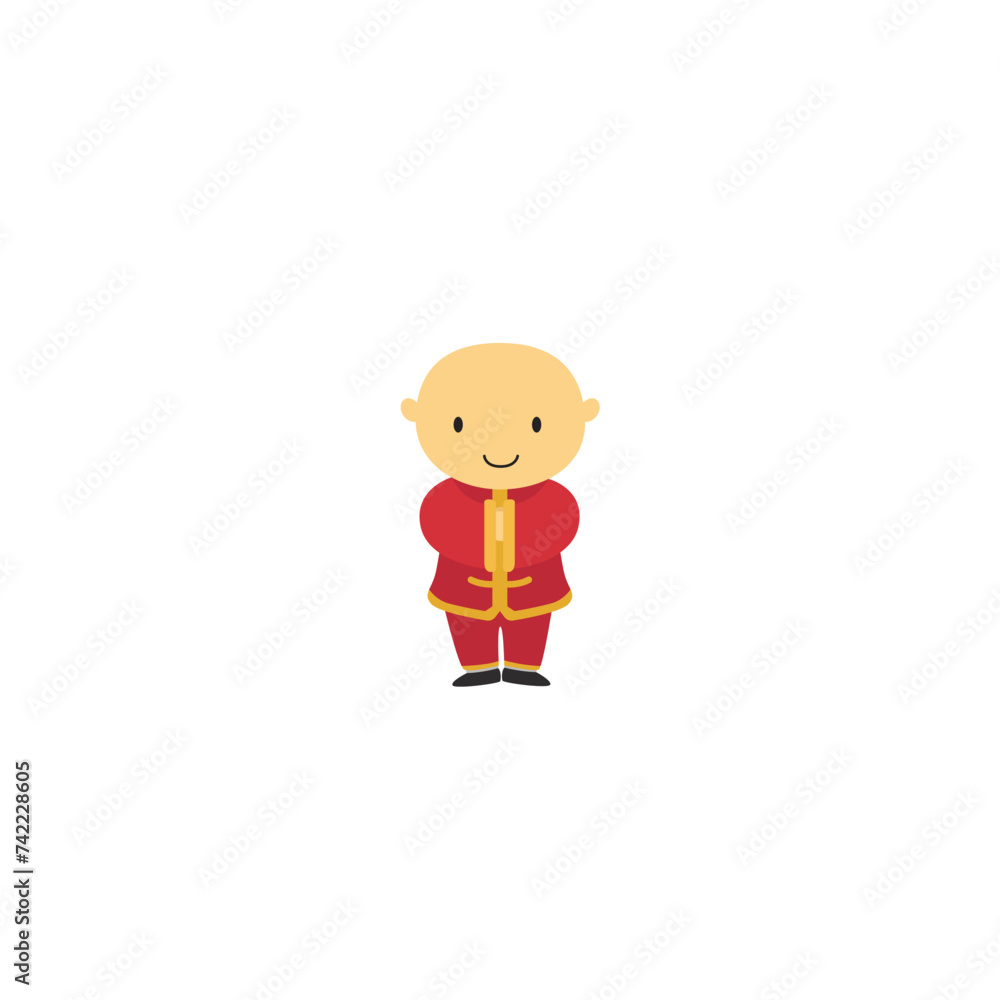 Vector pose of little boy celebrating Chinese New Year illustration Vector pose of little boy celebrating Chinese New Year illustration
