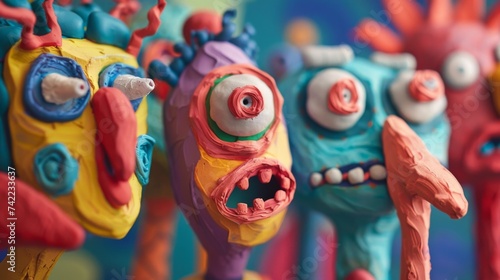 Plasticine revolution vibrant clay animation style societal transformation photo