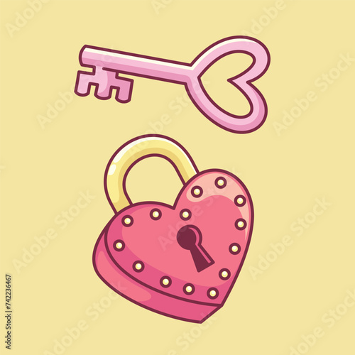 Cute Valentine day decoration gift love and lover celebration holiday vector art February