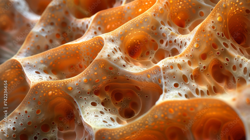 Texture of a sea sponge with a pulsating pattern of holes and ridges that serve as a home and shelter for a variety of marine creatures. Texture of a sea sponge with a pulsating pattern of holes and ridges that serve as a home and shelter for a variety of marine creatures.