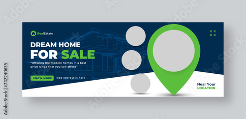 Real estate social media facebook cover web banner template