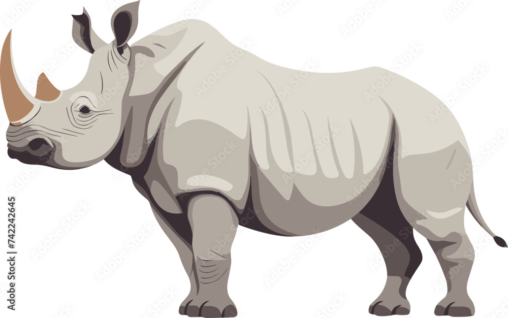 Fototapeta premium Rhinoceros flat design vector illustration