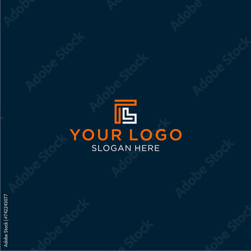T P template letter design logo
