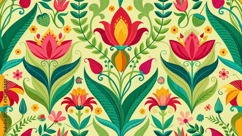 The seamless vector pattern of the Victorian era, so fashionable now, were inspired by nature. 