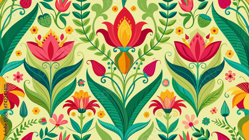 The seamless vector pattern of the Victorian era  so fashionable now  were inspired by nature. 