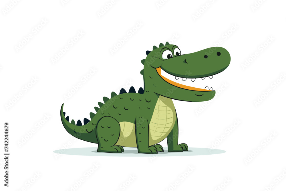 Naklejka premium cartoon crocodile vector illustration