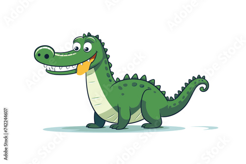 cartoon crocodile vector illustration © PixelDreamer