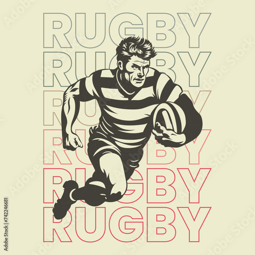 Rugby tshirt Design Vector