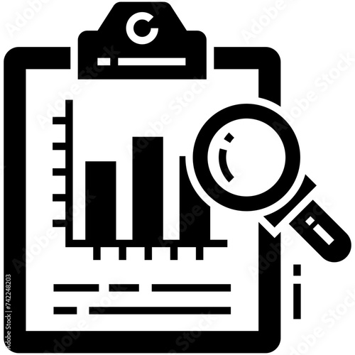 Sale report analysing solid icon design 