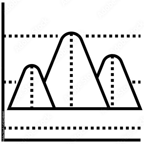 Mountain graph solid icon design, data visualization 