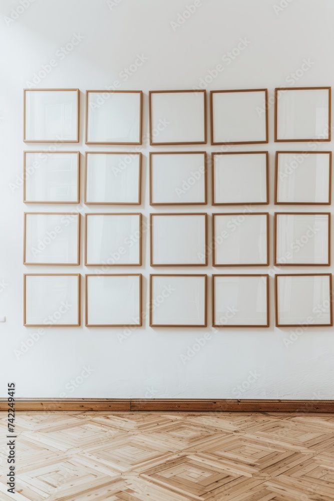 Empty Wall Art Frame Mockup in Minimalist Setting Empty Wall Art Frame Mockup in Minimalist Setting