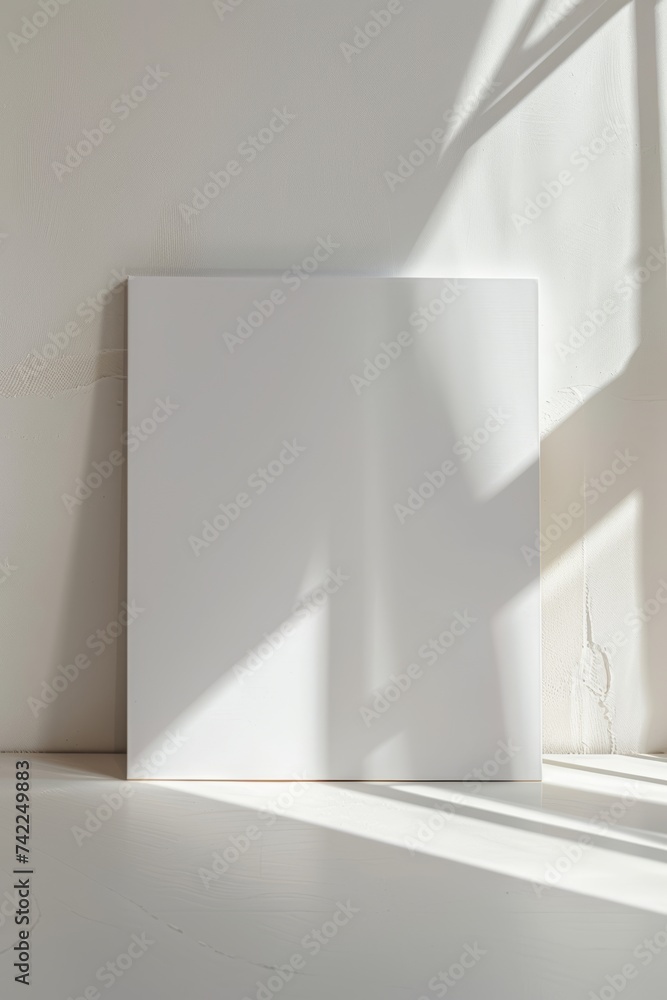 Empty Wall Art Frame Mockup in Minimalist Setting Empty Wall Art Frame Mockup in Minimalist Setting