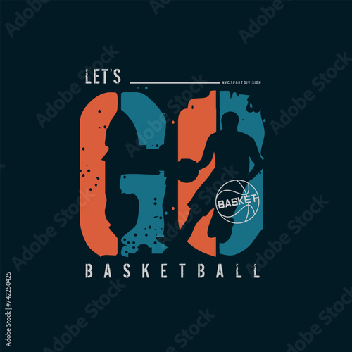Vector illustration basketball . Sport typography, t-shirt graphics, poster, banner, flyer, print and postcard