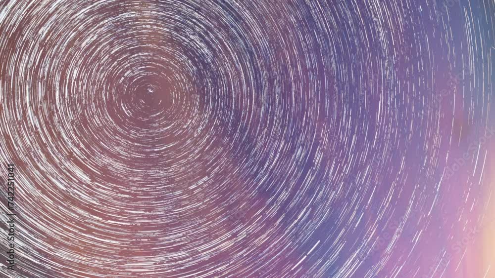 Star Rotation Background 4k Hyperlapse Night Starry Sky. Trails Of Stars Rotate Above Power Line ...